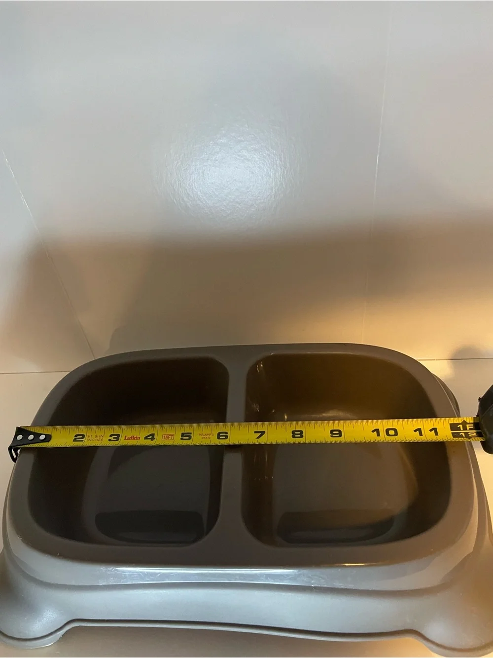 Gray Double Dog Bowl with Non-Slip Base